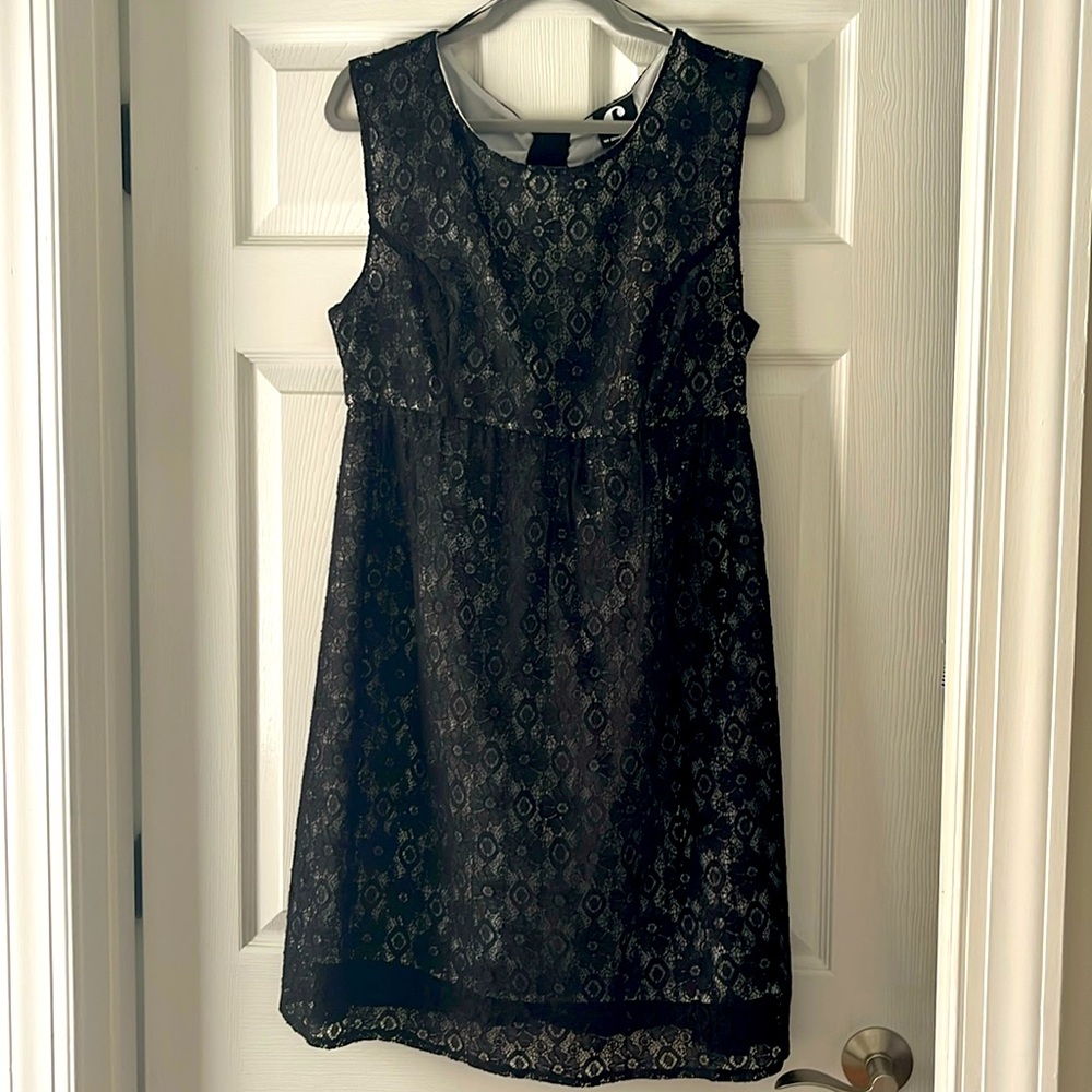Black and White Lace Overlay Dress